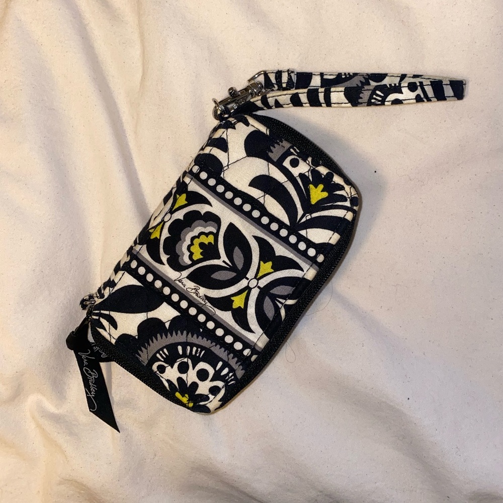 Vera Bradley Black and White Floral Wristlet